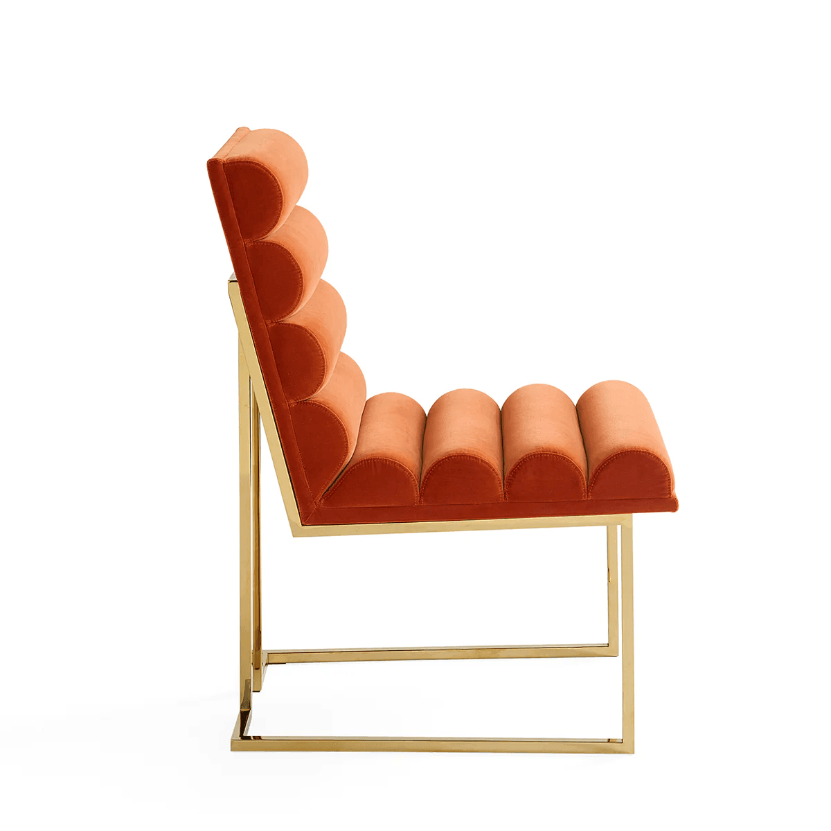 Jonathan Adler Samt-Polsterstuhl Goldfinger | Varese Persimmon