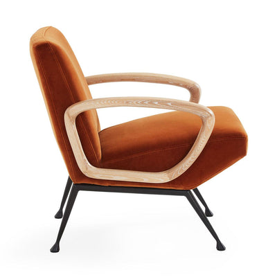 Jonathan Adler Samt-Sessel & Lounge-Chair Gainsbourg | Varese Cognac