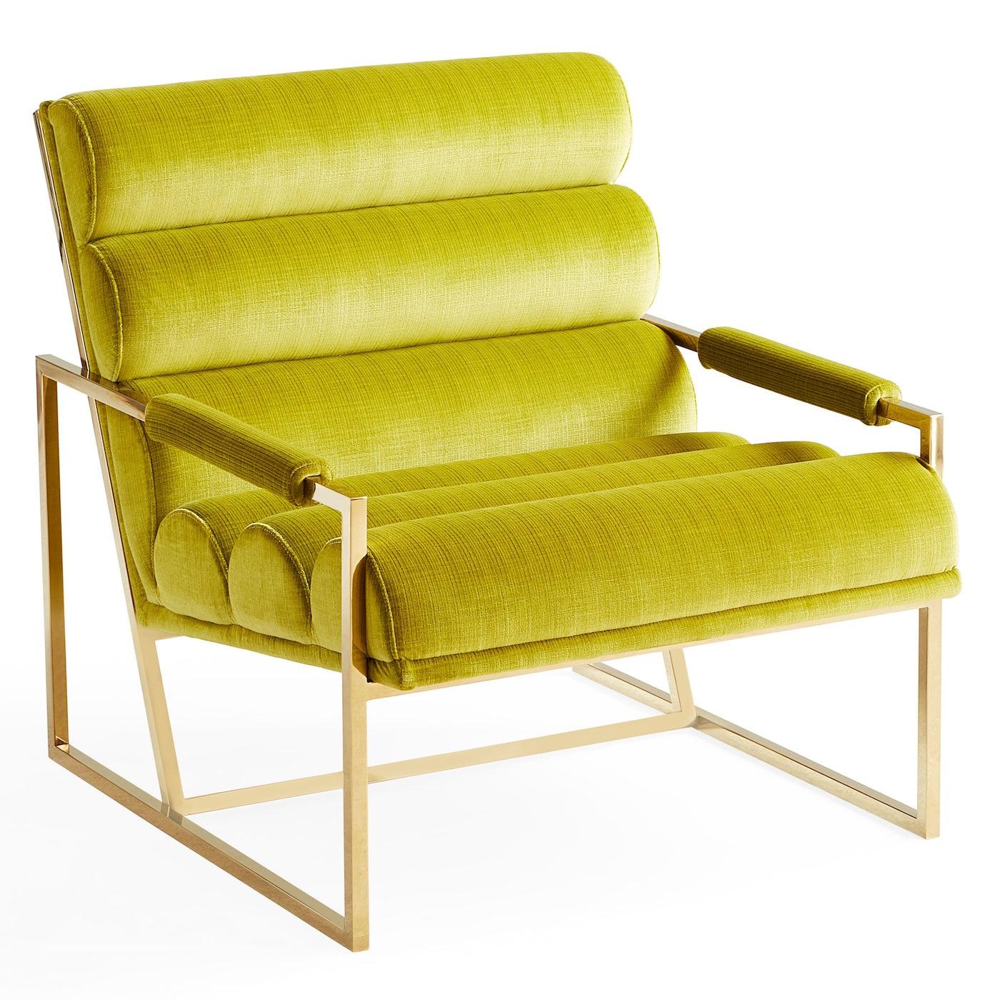 Jonathan Adler Samt-Sessel & Lounge Chair Goldfinger | Duquette Pear