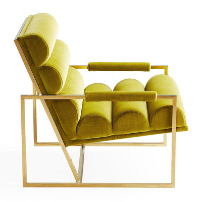 Jonathan Adler Samt-Sessel & Lounge Chair Goldfinger | Duquette Pear