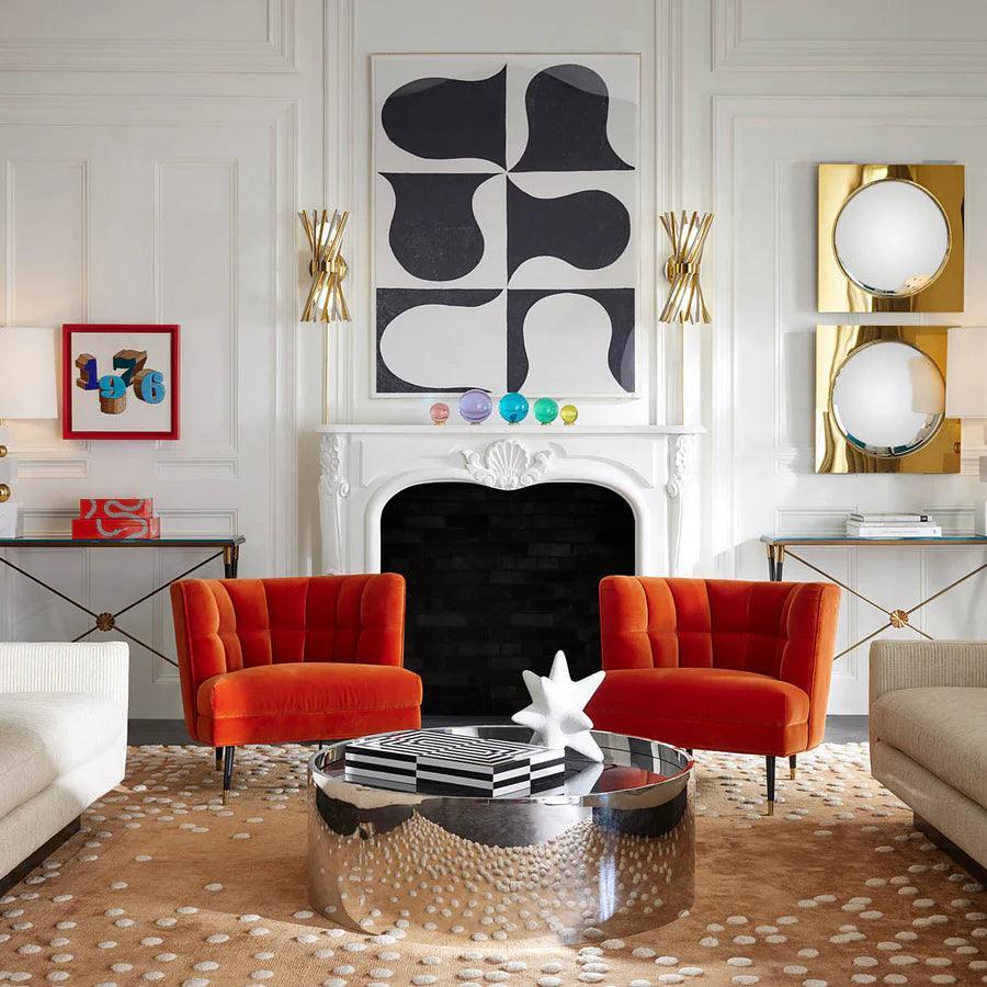 Jonathan Adler Samt-Sessel Draper | Varese Persimmon