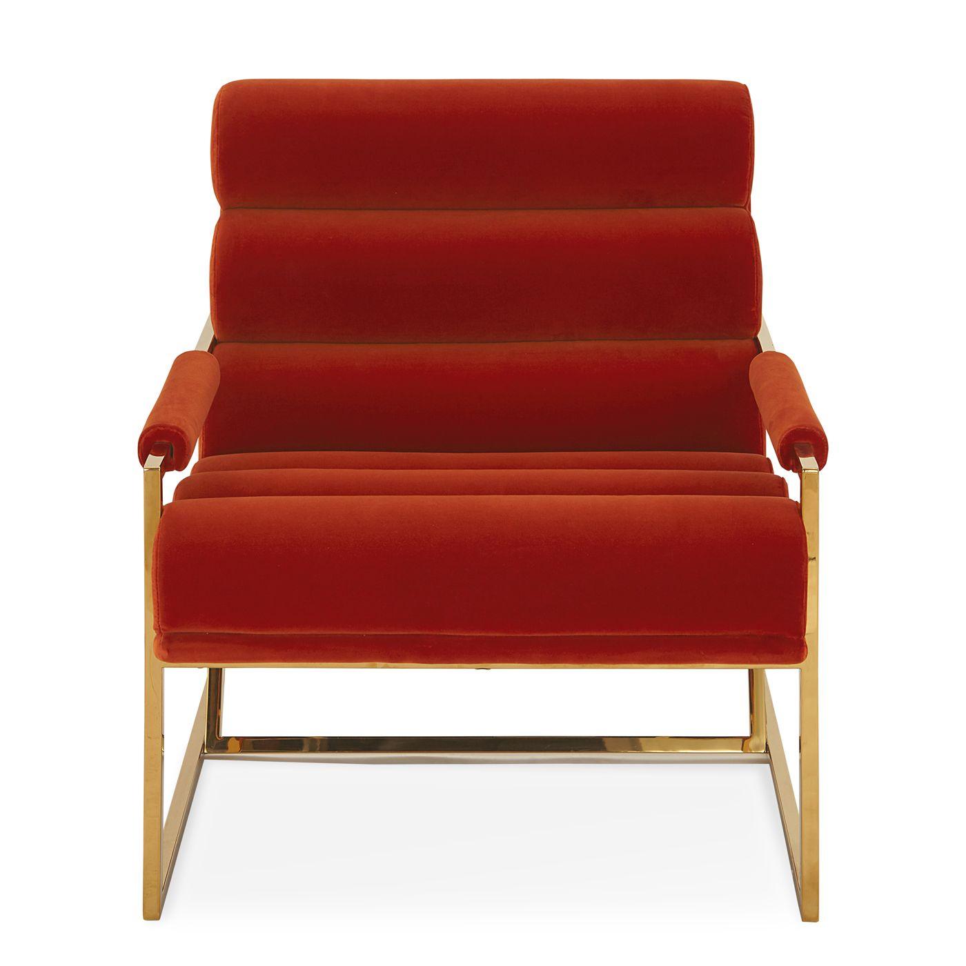 Jonathan Adler Jonathan Adler Samt-Sessel Lounge Chair Goldfinger | Varese Persimmon Codeso Living