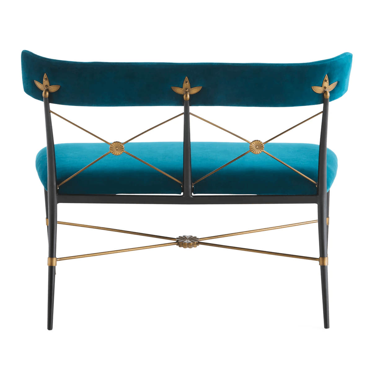 Jonathan Adler Samt-Sitzbank Rider | Rialto Peacock