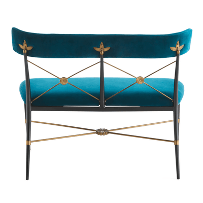 Jonathan Adler Samt-Sitzbank Rider | Rialto Peacock