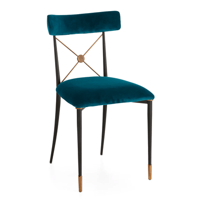 Jonathan Adler Samt-Stuhl Rider | Rialto Peacock