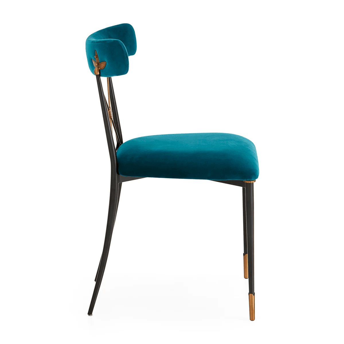 Jonathan Adler Samt-Stuhl Rider | Rialto Peacock