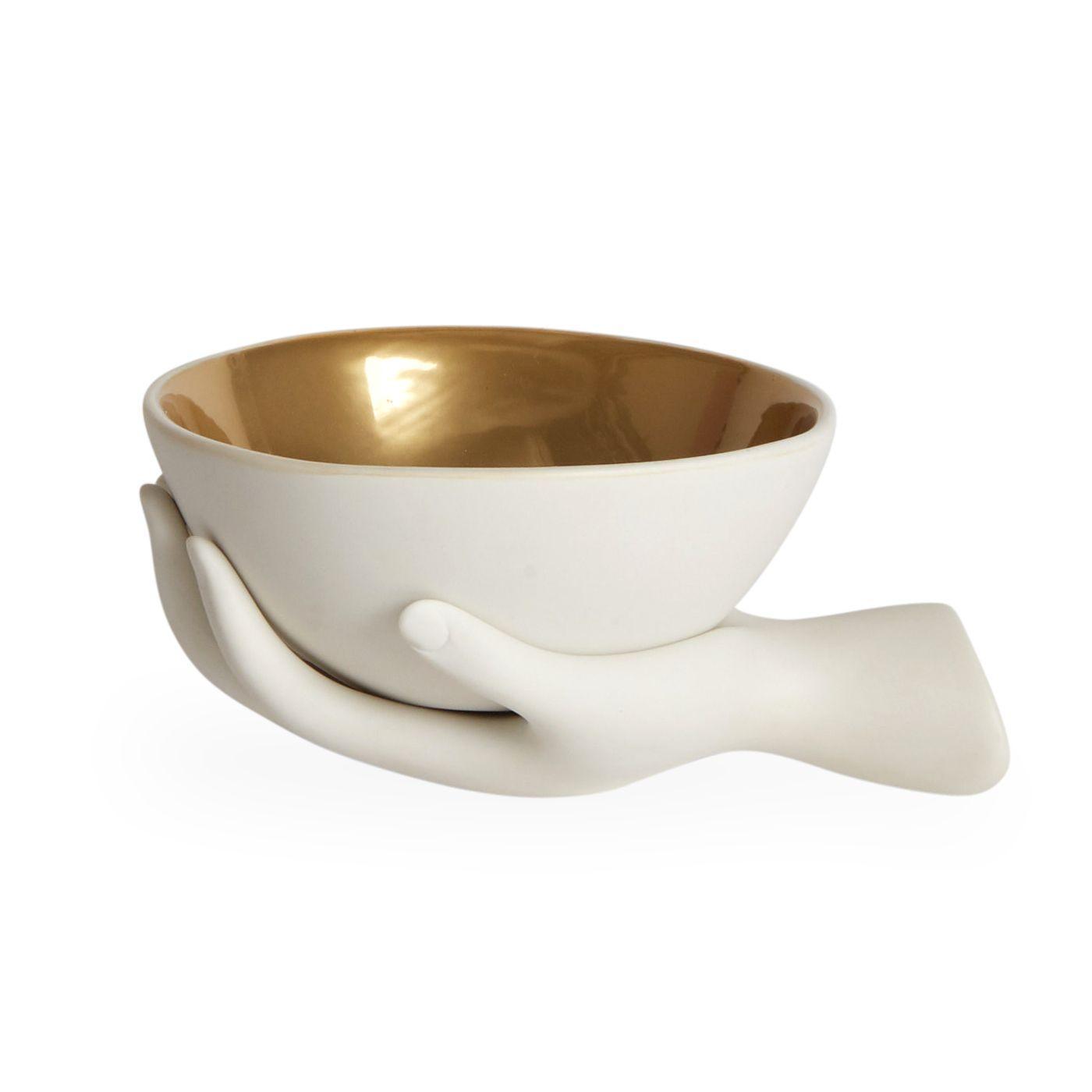 Jonathan Adler Schale Eve Accent Bowl | Mattweiß & Glänzend Gold