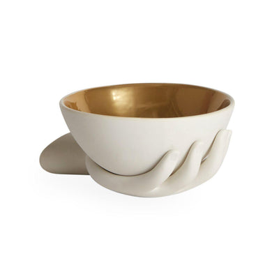 Jonathan Adler Schale Eve Accent Bowl | Mattweiß & Glänzend Gold