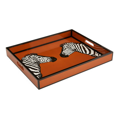 Jonathan Adler Servier- und Deko Tablett Zebra Lacquer Tray