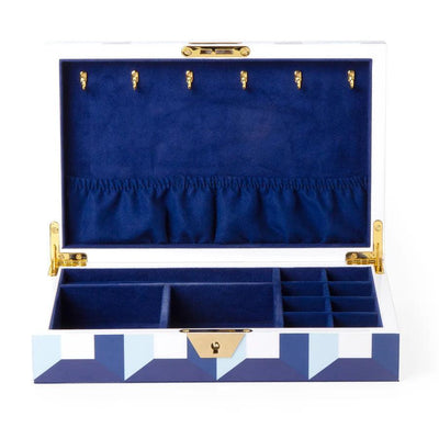 Jonathan Adler Sorrento Lacquer Schmuckkästchen Schatulle Blau&Weiß