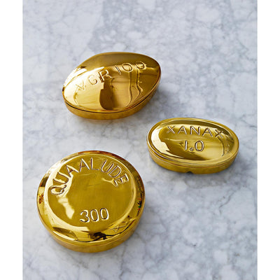 Jonathan Adler Viagra Pillendose aus massivem Messing | Gold