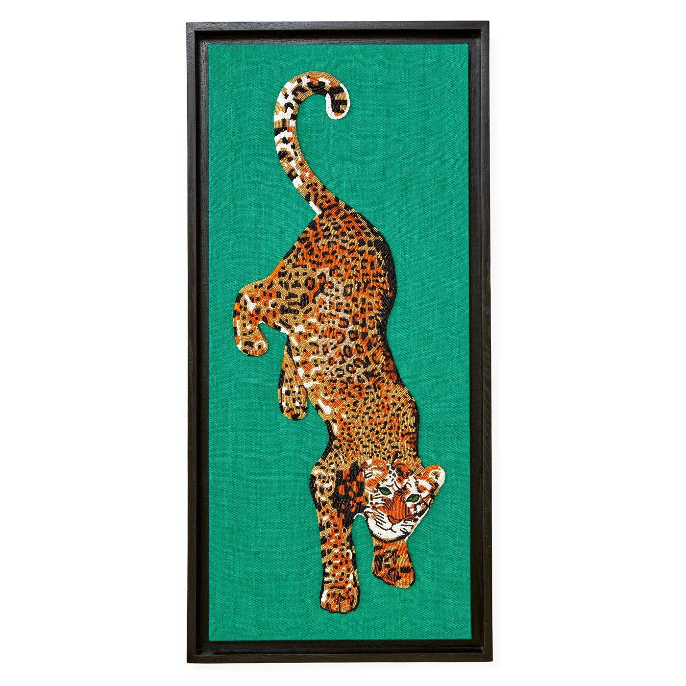 Jonathan Adler Wandbild Leopard Beaded Wall Art | 46x86 cm