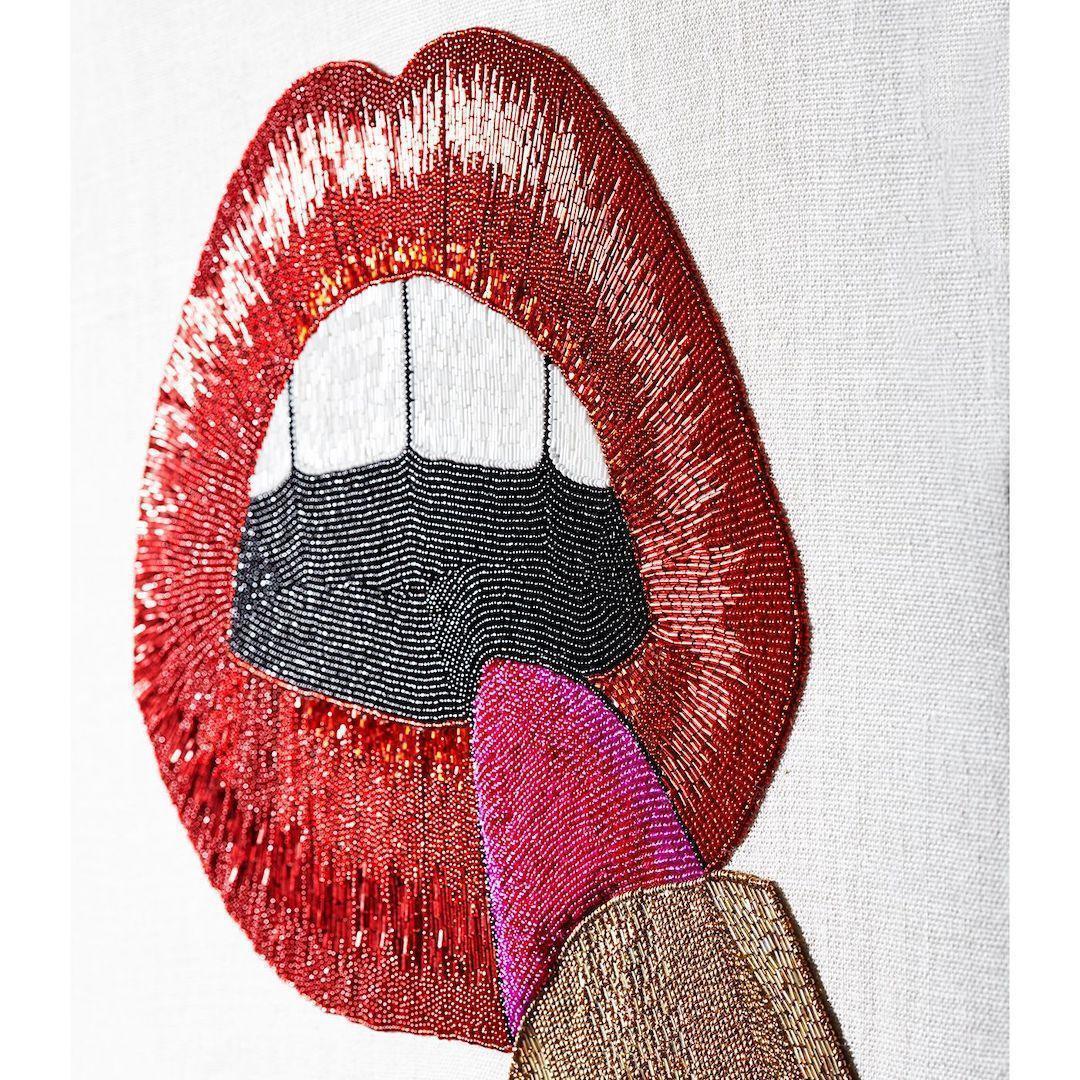 Jonathan Adler Wandbild Lipstick Beaded Wall Art | 61x61 cm