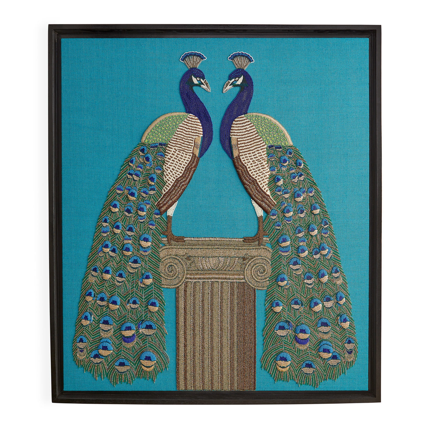 Jonathan Adler Wandbild Peacock Pfau Beaded Wall Art