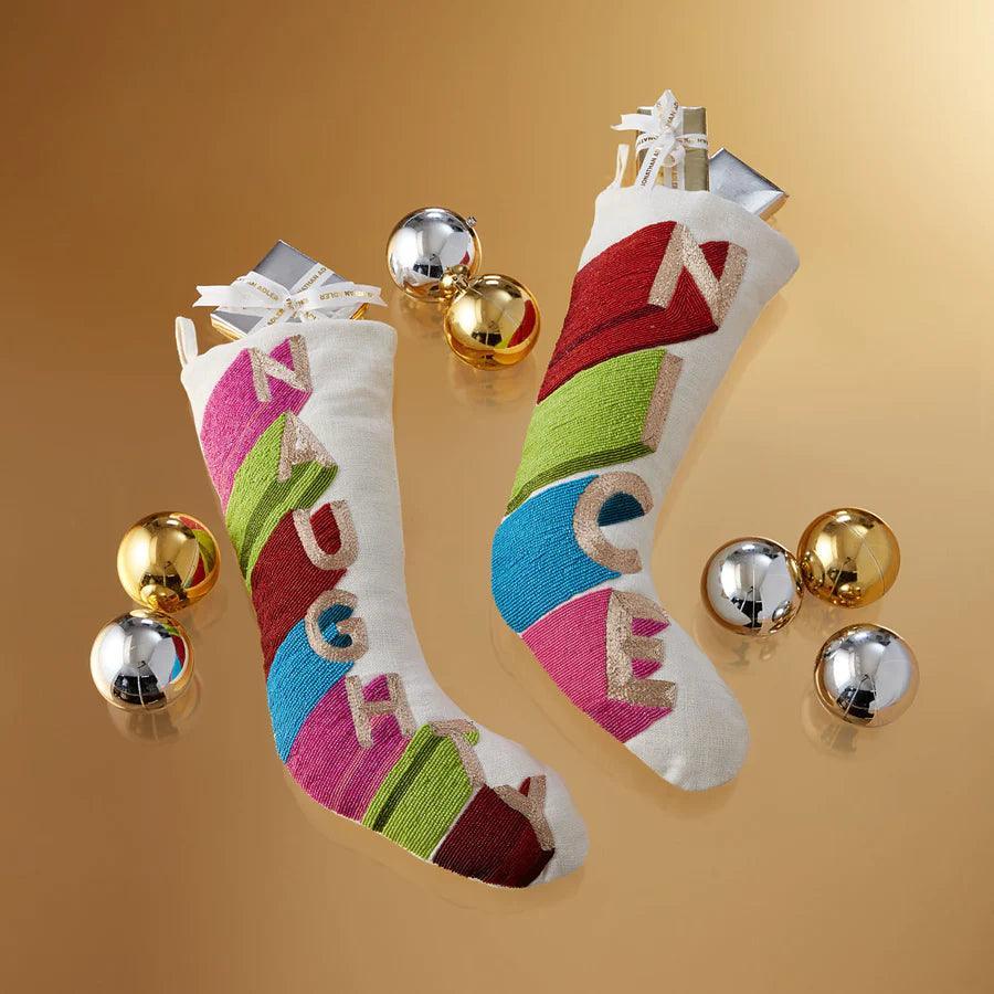 Jonathan Adler Weihnachtsstrumpf Naughty Embellished Stocking