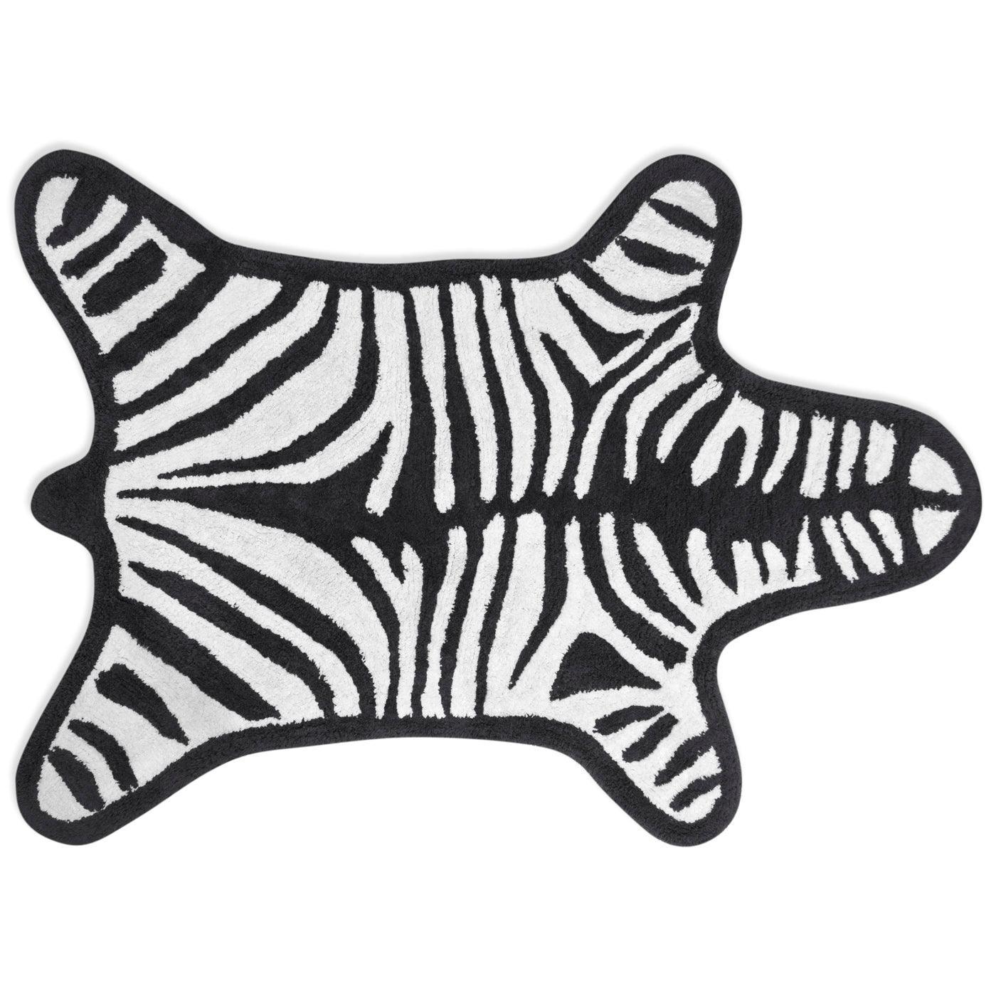 Jonathan Adler Wendbarer Badteppich Zebra Schwarz | 112x79 cm