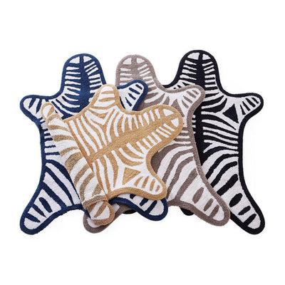 Jonathan Adler Wendbarer Badteppich Zebra Schwarz | 112x79 cm