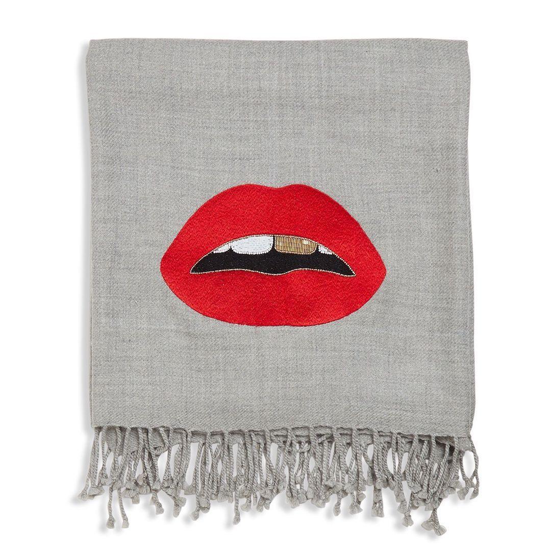 Jonathan Adler Wolldecke Lips aus 100% Merinowolle | 127x178 cm