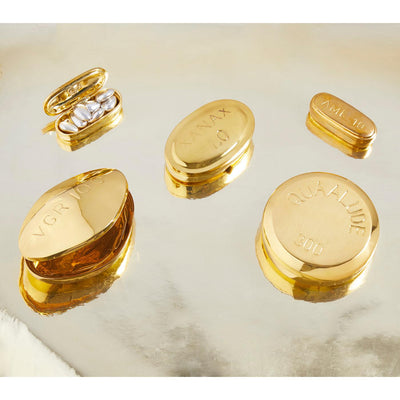 Jonathan Adler Xanax Pillendose aus massivem Messing | Gold