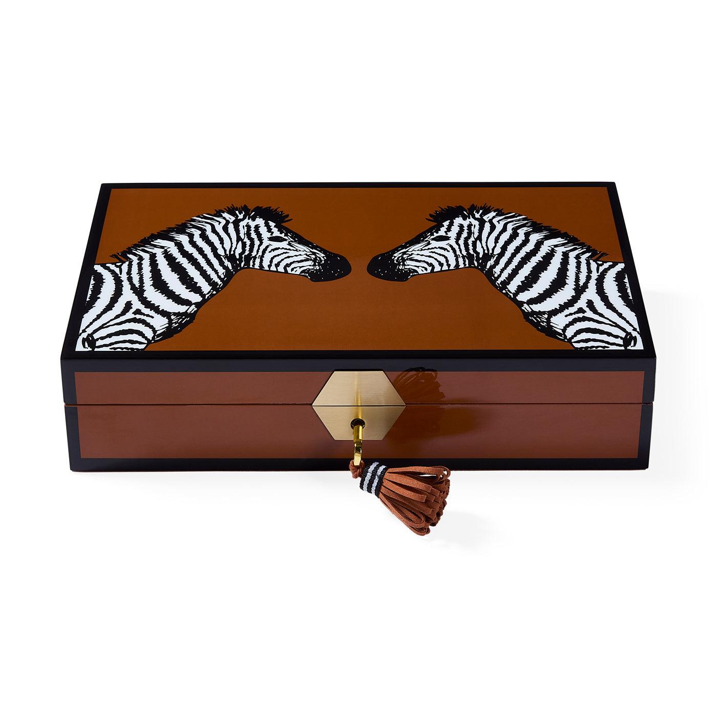 Jonathan Adler Zebra Lacquer Schmuckkästchen | braun