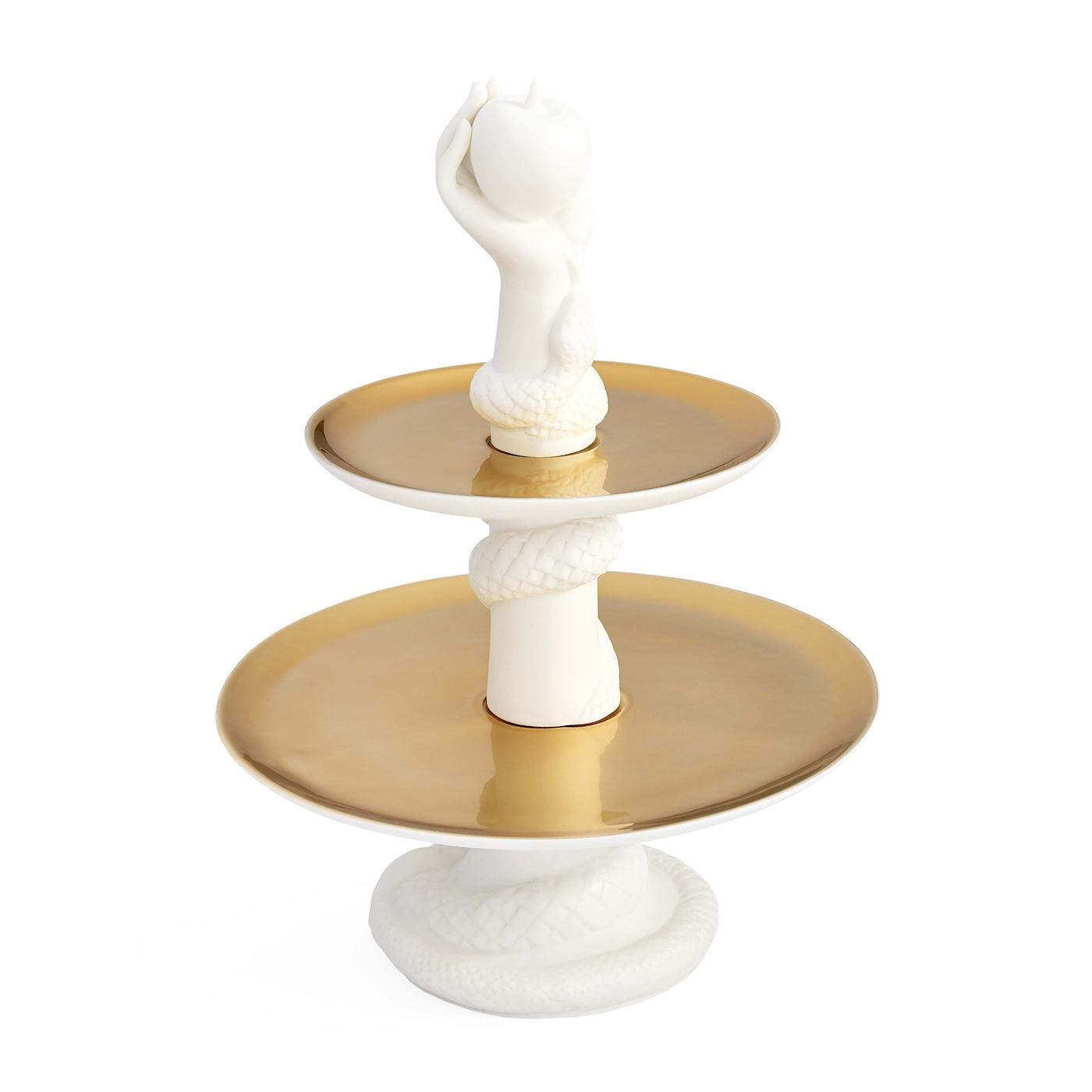 Jonathan Adler zweistufige Etagere Eden Eve Bon Bon | weiß & gold