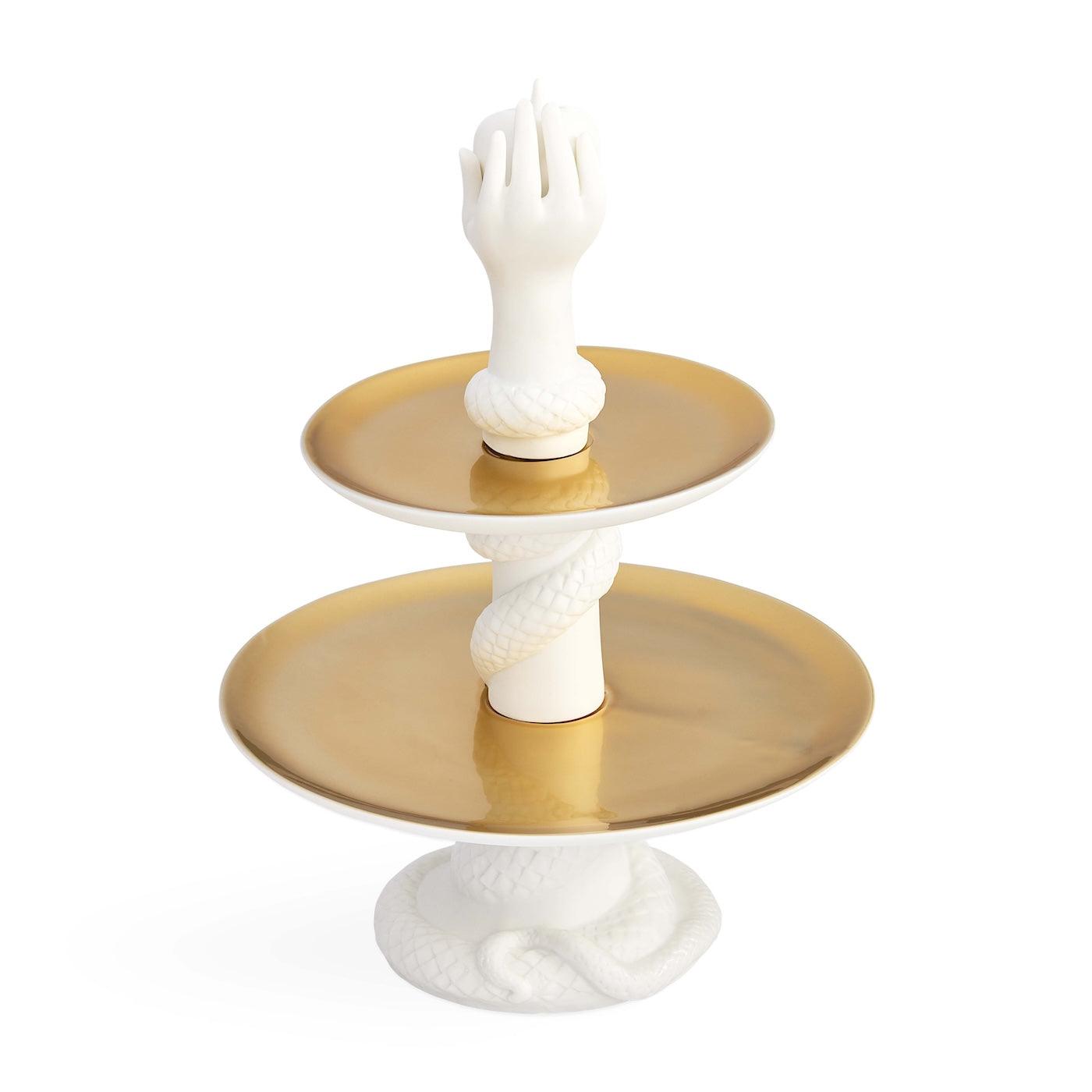 Jonathan Adler zweistufige Etagere Eden Eve Bon Bon | weiß & gold