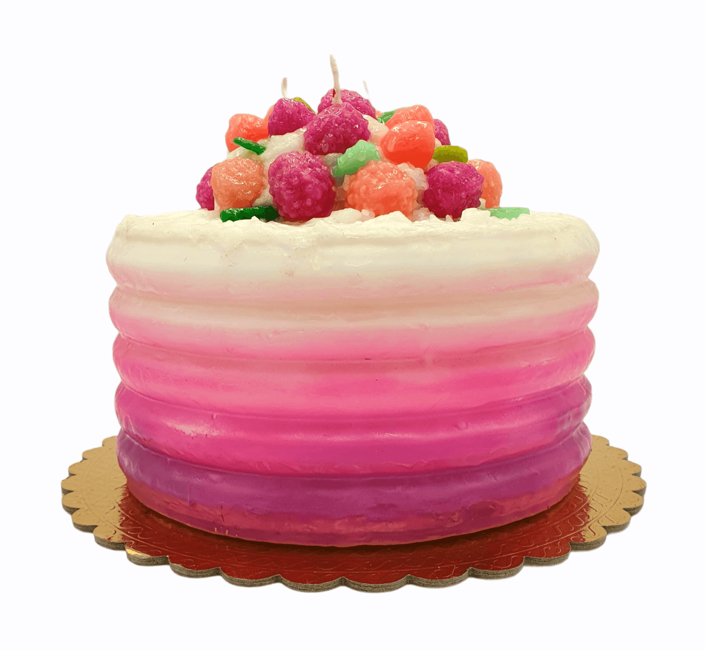 Kerze in Form eines Layered Cake "Pink Berry" | Ø 20 cm