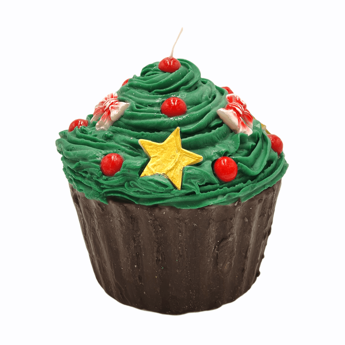 Kerze "Maxi Xmas Cupcake grün" | Ø 17 cm