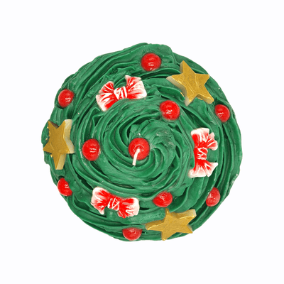 Kerze "Maxi Xmas Cupcake grün" | Ø 17 cm