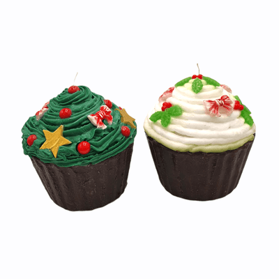 Kerze "Maxi Xmas Cupcake grün" | Ø 17 cm