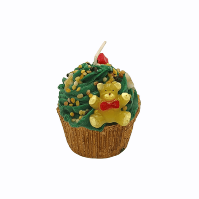 Cereria - Kerze in Form eines Xmas Cupcakes mit Bärchen | Ø 7 cm - Codeso Living