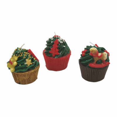 Cereria - Kerze in Form eines Xmas Cupcakes mit Bärchen | Ø 7 cm - Codeso Living