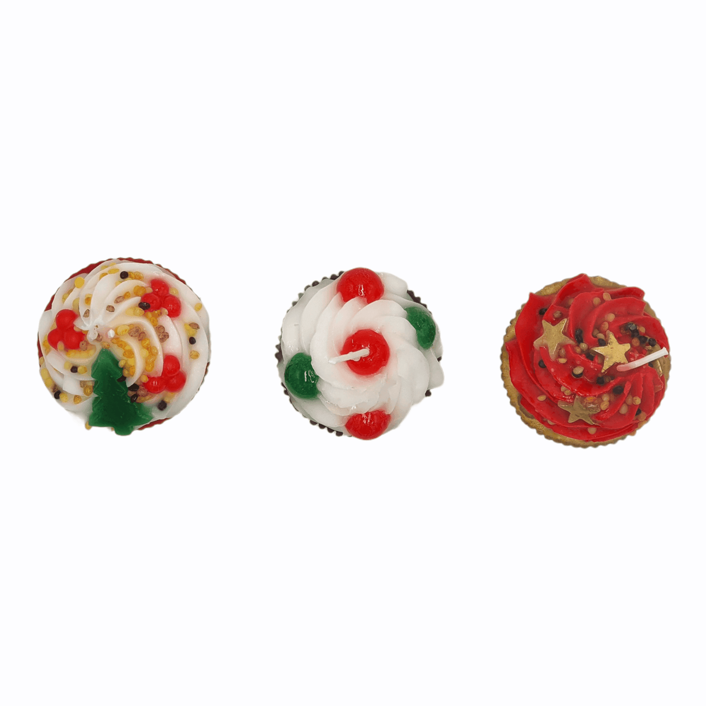 Kerze "Xmas Cupcake Sterne" | Ø 7 cm