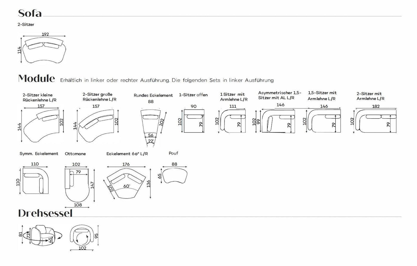 Modulares Sofa Sofia