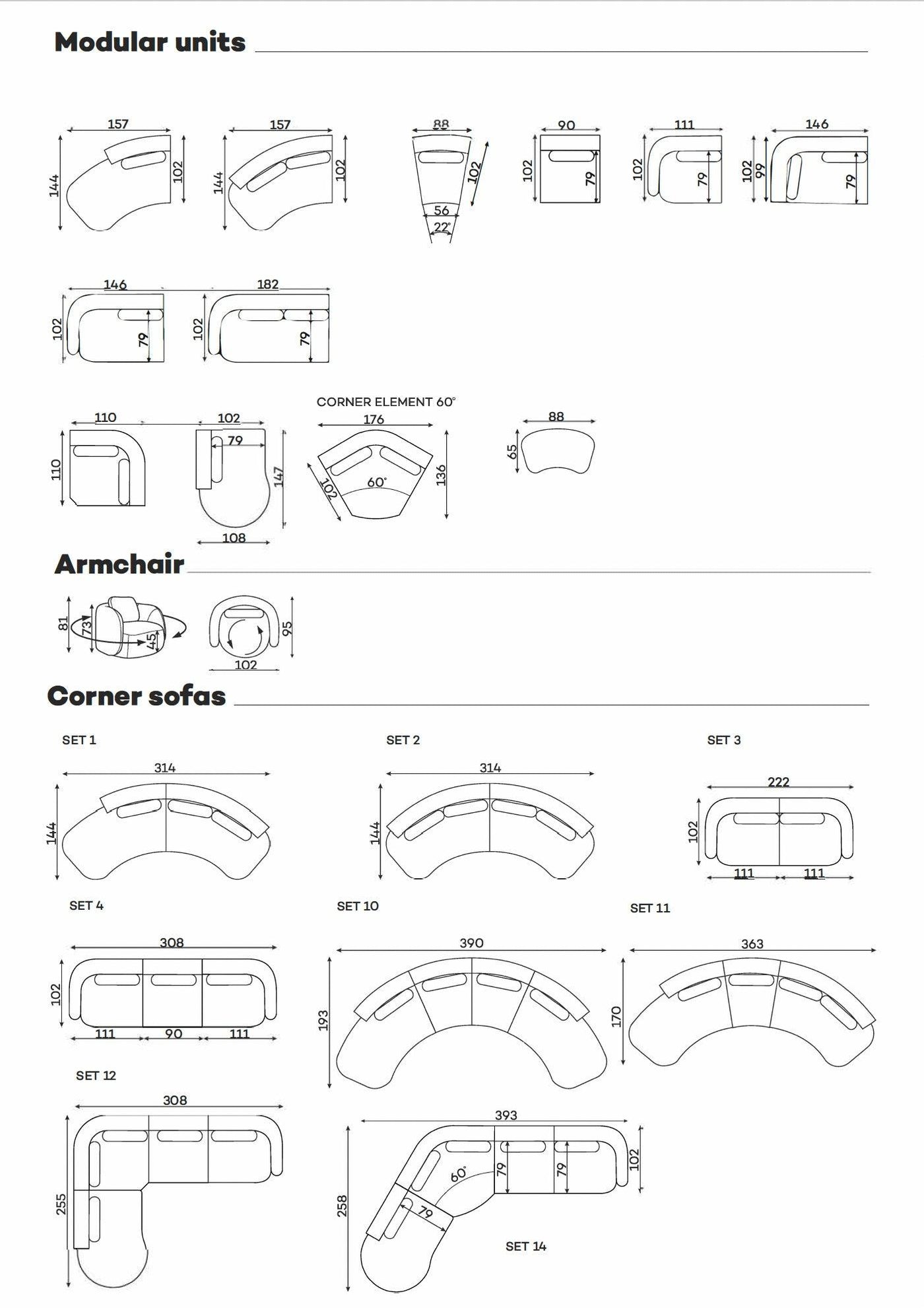 Modulares Sofa Sofia