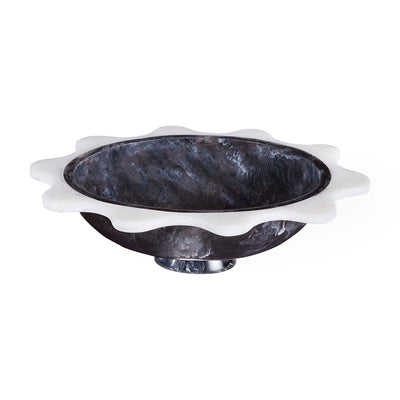 Jonathan Adler Dekoschale Mustique Ripple Bowl | Schwarz & Weiß