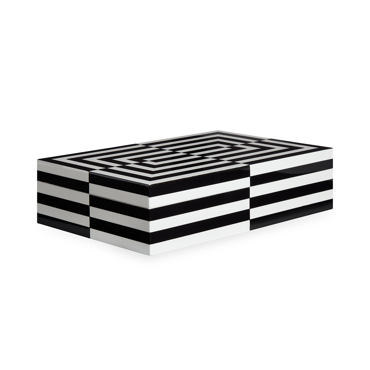 Jonathan Adler Op Art Lacquer Aufbewahrungsbox mit Deckel | Large