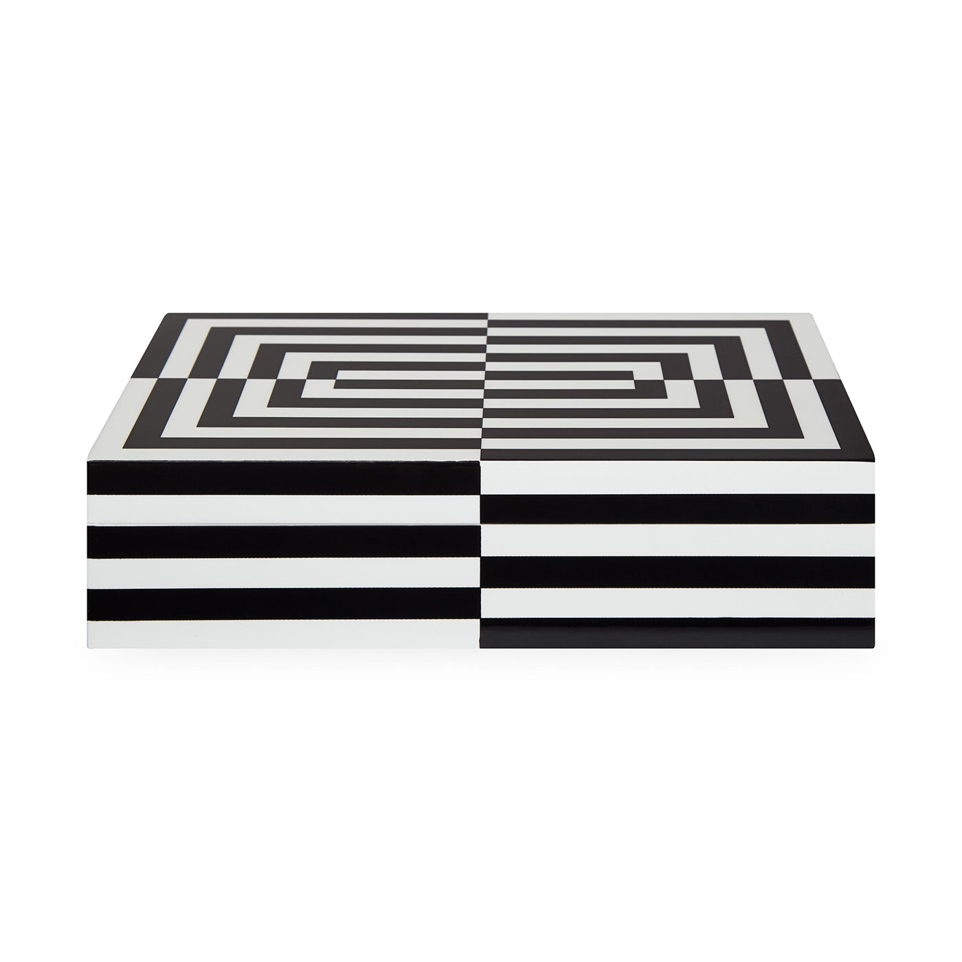 Jonathan Adler Op Art Lacquer Aufbewahrungsbox mit Deckel | Large