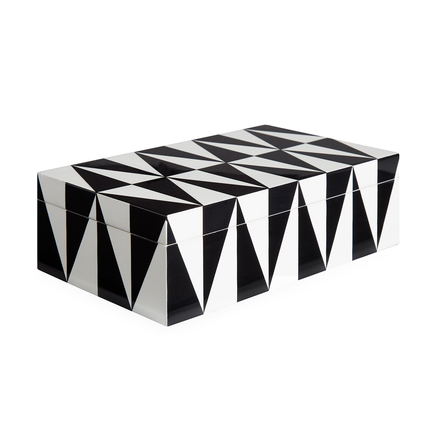 Jonathan Adler Op Art Lacquer Aufbewahrungsbox mit Deckel | Medium