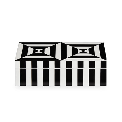 Jonathan Adler Op Art Lacquer Aufbewahrungsbox mit Deckel | Small