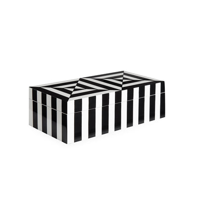 Jonathan Adler Op Art Lacquer Aufbewahrungsbox mit Deckel | Small