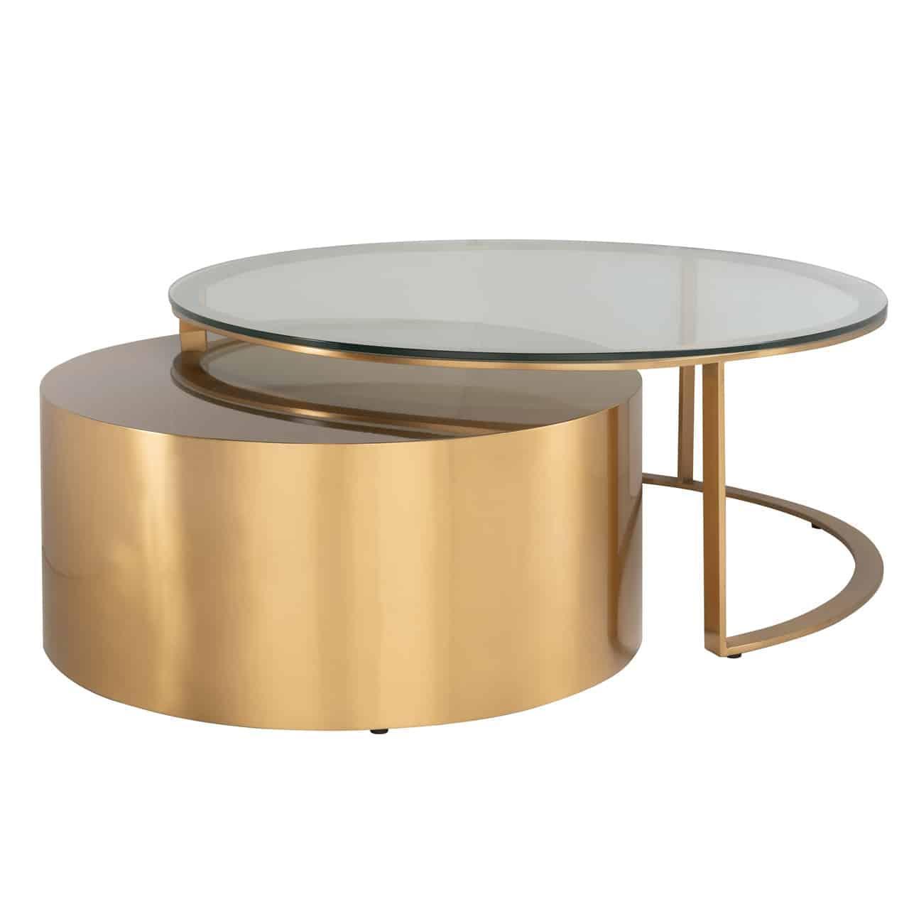 Richmond Interiors 2er Set Couchtisch Orlan | Gold