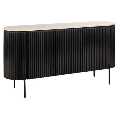 Richmond Interiors 3-türiges Travertin Sideboard Hampton