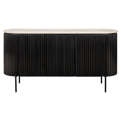 Richmond Interiors 3-türiges Travertin Sideboard Hampton