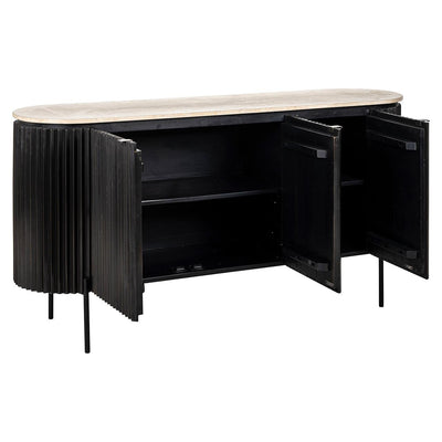 Richmond Interiors 3-türiges Travertin Sideboard Hampton