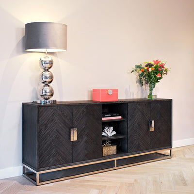 Richmond Interiors 4-türiges Sideboard Blackbone Silber | 225x90 cm