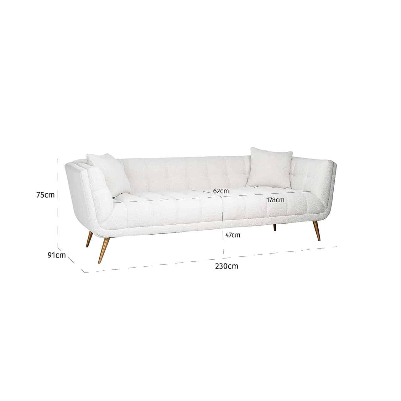 Richmond Bouclé-Sofa Lola | Weiß Codeso Living