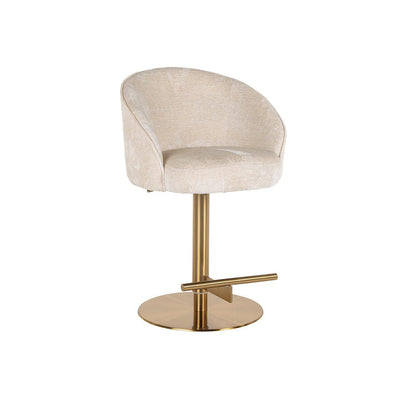 Richmond Interiors Chenille-Dreh-Barhocker Zabi höhenverstellbar | Creme