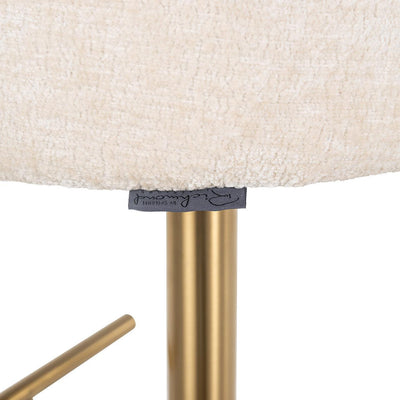 Richmond Interiors Chenille-Dreh-Barhocker Zabi höhenverstellbar | Creme