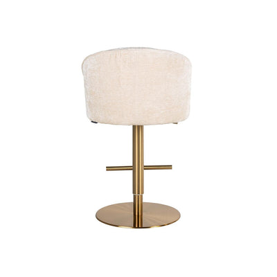 Richmond Interiors Chenille-Dreh-Barhocker Zabi höhenverstellbar | Creme